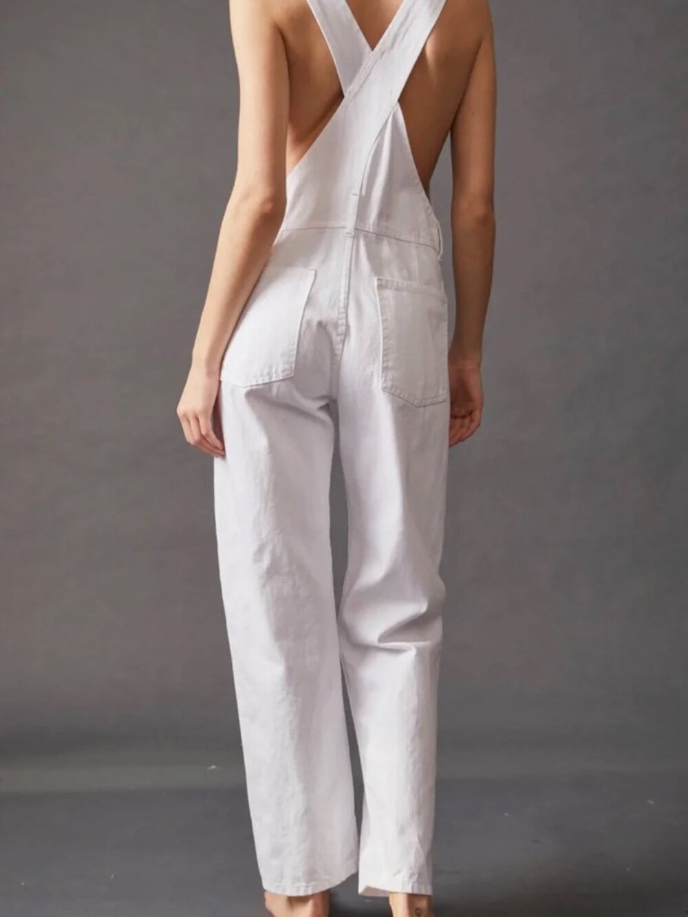 We The Free (Free People) White Overall Shorts size L - Picture 3 of 4